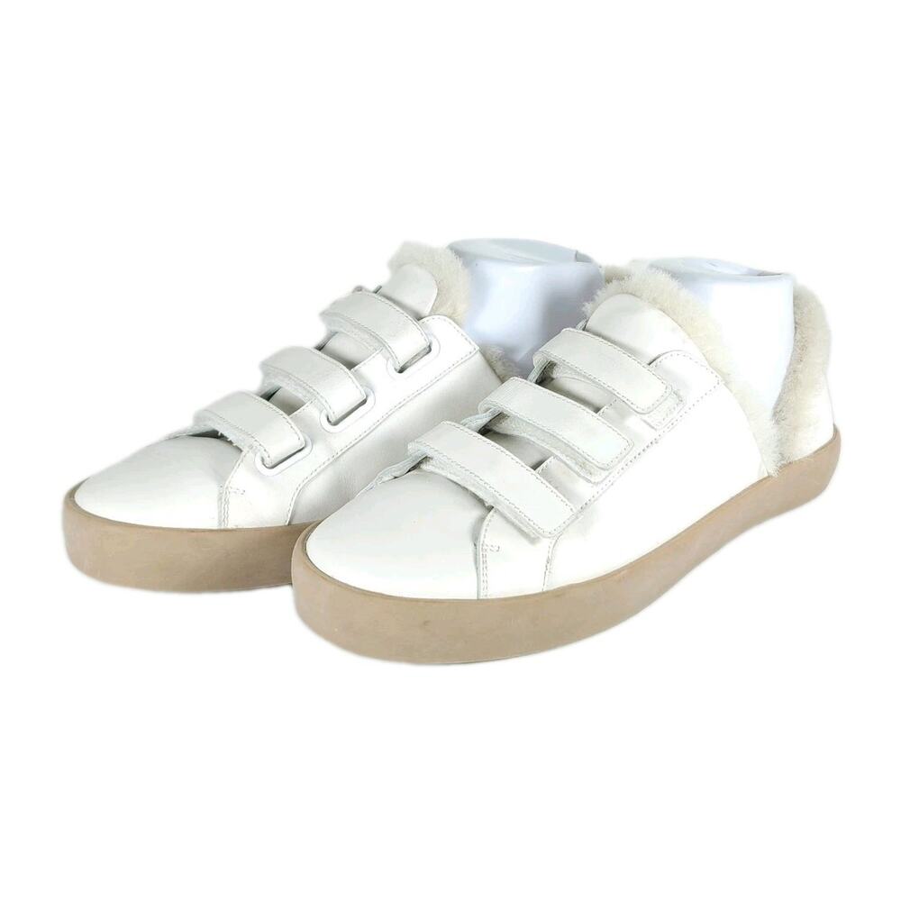 Freda Salvador Libby D’Orsay Women's US8 White Leather Shearling Lined Sneakers
